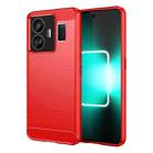 For Realme GT Neo 5 Brushed Texture Carbon Fiber TPU Phone Case(Red) - 1