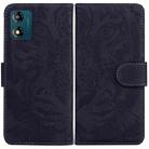 For Motorola Moto E13 Tiger Embossing Pattern Flip Leather Phone Case(Black) - 1