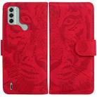 For Nokia C31 Tiger Embossing Pattern Flip Leather Phone Case(Red) - 1