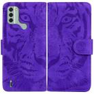 For Nokia C31 Tiger Embossing Pattern Flip Leather Phone Case(Purple) - 1