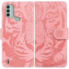 For Nokia C31 Tiger Embossing Pattern Flip Leather Phone Case(Pink) - 1