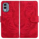 For Nokia X30 Tiger Embossing Pattern Flip Leather Phone Case(Red) - 1