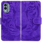 For Nokia X30 Tiger Embossing Pattern Flip Leather Phone Case(Purple) - 1