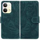 For OPPO Reno9 Pro Tiger Embossing Pattern Flip Leather Phone Case(Green) - 1