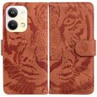 For OPPO Reno9 Pro Tiger Embossing Pattern Flip Leather Phone Case(Brown) - 1