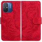 For Xiaomi Redmi 12C / 11A Tiger Embossing Pattern Flip Leather Phone Case(Red) - 1
