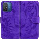 For Xiaomi Redmi 12C / 11A Tiger Embossing Pattern Flip Leather Phone Case(Purple) - 1