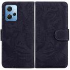 For Xiaomi Redmi Note 12 4G Global Tiger Embossing Pattern Flip Leather Phone Case(Black) - 1