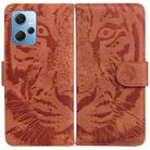 For Xiaomi Redmi Note 12 4G Global Tiger Embossing Pattern Flip Leather Phone Case(Brown) - 1