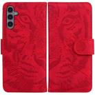 For Samsung Galaxy A24 4G Tiger Embossing Pattern Flip Leather Phone Case(Red) - 1