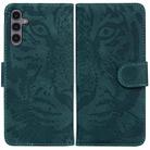 For Samsung Galaxy A24 4G Tiger Embossing Pattern Flip Leather Phone Case(Green) - 1