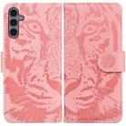 For Samsung Galaxy A24 4G Tiger Embossing Pattern Flip Leather Phone Case(Pink) - 1