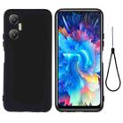 For Infinix Hot 20 5G Pure Color Liquid Silicone Shockproof Phone Case(Black) - 1