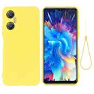 For Infinix Hot 20 5G Pure Color Liquid Silicone Shockproof Phone Case(Yellow) - 1