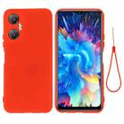 For Infinix Hot 20 5G Pure Color Liquid Silicone Shockproof Phone Case(Red) - 1