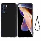 For Infinix Zero 5G 2023 Pure Color Liquid Silicone Shockproof Phone Case(Black) - 1