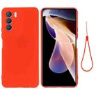 For Infinix Zero 5G 2023 Pure Color Liquid Silicone Shockproof Phone Case(Red) - 1