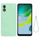 For Motorola Moto E13 Pure Color Liquid Silicone Shockproof Phone Case(Green) - 1