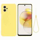 For Motorola Moto G13 / G23 Pure Color Liquid Silicone Shockproof Phone Case(Yellow) - 1