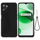 For Realme C35 / Narzo 50A Prime Pure Color Liquid Silicone Shockproof Phone Case(Black) - 1