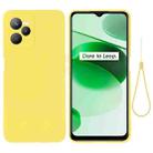 For Realme C35 / Narzo 50A Prime Pure Color Liquid Silicone Shockproof Phone Case(Yellow) - 1