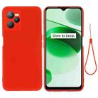 For Realme C35 / Narzo 50A Prime Pure Color Liquid Silicone Shockproof Phone Case(Red) - 1