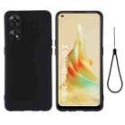 ForOPPO Reno8 T 4G Pure Color Liquid Silicone Shockproof Phone Case(Black) - 1