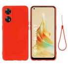 ForOPPO Reno8 T 4G Pure Color Liquid Silicone Shockproof Phone Case(Red) - 1