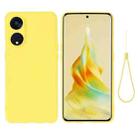 For OPPO Reno8 T 5G / A1 Pro Pure Color Liquid Silicone Shockproof Phone Case(Yellow) - 1