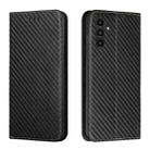 For Samsung Galaxy A24 4G Carbon Fiber Texture Magnetic Flip Leather Phone Case(Black) - 1