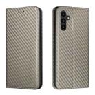 For Samsung Galaxy A24 4G Carbon Fiber Texture Magnetic Flip Leather Phone Case(Grey) - 1