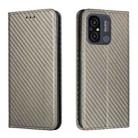 For Xiaomi Redmi 12C Carbon Fiber Texture Magnetic Flip Leather Phone Case(Grey) - 1