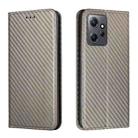 For Xiaomi Redmi Note 12 4G Global Carbon Fiber Texture Magnetic Flip Leather Phone Case(Grey) - 1