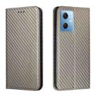 For Xiaomi Redmi Note 12 5G Global/Poco X5 Carbon Fiber Texture Magnetic Flip Leather Phone Case(Grey) - 1