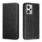 For Xiaomi Redmi Note 12 Pro 5G/Poco X5 Pro Carbon Fiber Texture Magnetic Flip Leather Phone Case(Black) - 1
