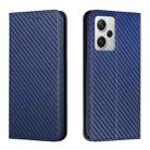 For Xiaomi Redmi Note 12 Pro 5G/Poco X5 Pro Carbon Fiber Texture Magnetic Flip Leather Phone Case(Blue) - 1