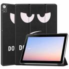 For Docomo dtab D-51C Custer Painted 3-Fold Holder Leather Tablet Case(Big Eye) - 1