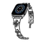 Four-leaf Clover Diamond Watch Band For Apple Watch Series 8&7 41mm / SE 2&6&SE&5&4 40mm / 3&2&1 38mm(Black Black Shell) - 1