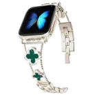 Four-leaf Clover Diamond Watch Band For Apple Watch Series 8&7 41mm / SE 2&6&SE&5&4 40mm / 3&2&1 38mm(Starlight Green Shell) - 1