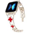 Four-leaf Clover Diamond Watch Band For Apple Watch Series 8&7 41mm / SE 2&6&SE&5&4 40mm / 3&2&1 38mm(Starlight Red Shell) - 1