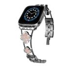 Four-leaf Clover Diamond Watch Band For Apple Watch Series 9&8&7 41mm / SE 3&SE 2&6&SE&5&4 40mm / 3&2&1 38mm(Black Colorful Shell) - 1