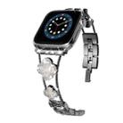Four-leaf Clover Diamond Watch Band For Apple Watch Series 8&7 41mm / SE 2&6&SE&5&4 40mm / 3&2&1 38mm(Black White Shell) - 1