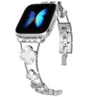 Four-leaf Clover Diamond Watch Band For Apple Watch Series 8&7 41mm / SE 2&6&SE&5&4 40mm / 3&2&1 38mm(Silver Colorful Shell) - 1