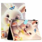 For Lenovo Tab M10 Plus 3rd Gen Coloured Drawing Stitching Smart Leather Tablet Case(Rabbit) - 1