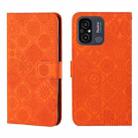 For Xiaomi Redmi 12C Ethnic Style Embossed Pattern Leather Phone Case(Orange) - 1