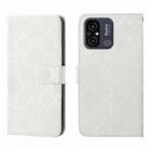 For Xiaomi Redmi 12C Ethnic Style Embossed Pattern Leather Phone Case(White) - 1