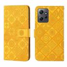 For Xiaomi Redmi Note 12 4G Global Ethnic Style Embossed Pattern Leather Phone Case(Yellow) - 1