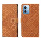 For Xiaomi Redmi Note 12 5G Global/Poco X5 Ethnic Style Embossed Pattern Leather Phone Case(Brown) - 1