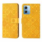 For Xiaomi Redmi Note 12 5G Global/Poco X5 Ethnic Style Embossed Pattern Leather Phone Case(Yellow) - 1
