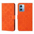For Xiaomi Redmi Note 12 5G Global/Poco X5 Ethnic Style Embossed Pattern Leather Phone Case(Orange) - 1
